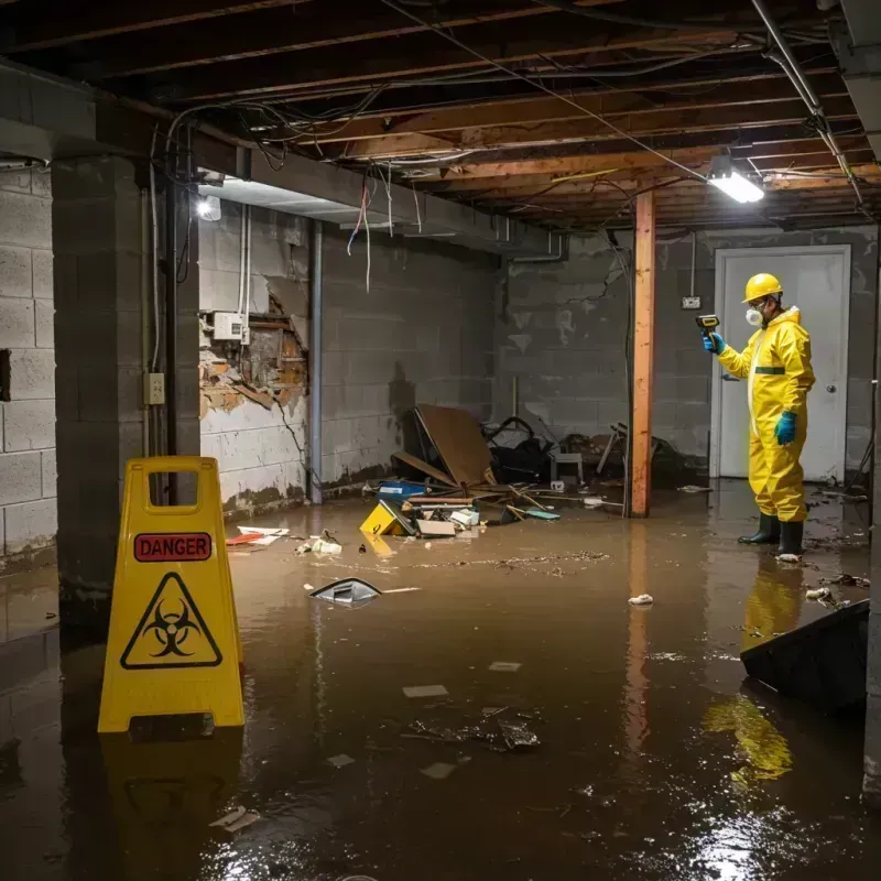 Flooded Basement Electrical Hazard in Groesbeck, OH Property